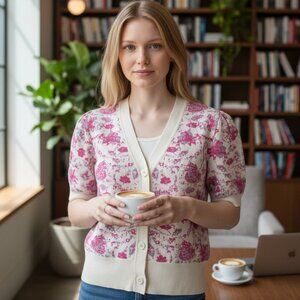 Anniewear Pink Floral Sweater